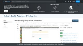 selenium - How to verify using assert command? - Software Quality ...