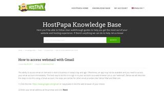 How to access webmail with Gmail - HostPapa Knowledge Base