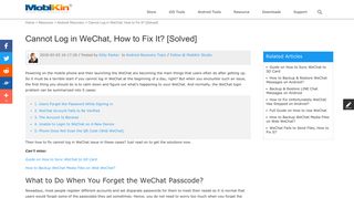 What to Do If Cannot Log in WeChat? - MobiKin
