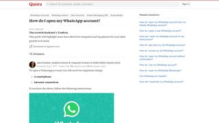How to open my WhatsApp account - Quora