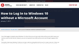 How to Log In to Windows 10 without a Microsoft Account | Austin ...