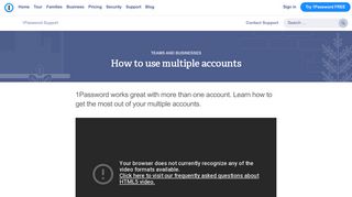 How to use multiple accounts | 1Password - 1Password Support