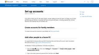 Set up accounts - Microsoft Support
