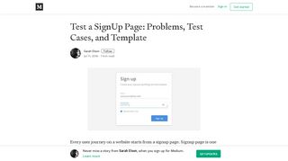 Test a SignUp Page: Problems, Test Cases, and Template - Medium