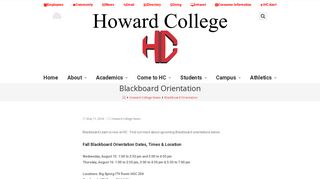 Blackboard Orientation - Howard College