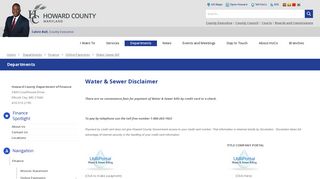 Water Sewer Bill - Howard County Government