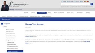 Manage Your Account - Howard County Government