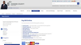 Howard County, Maryland > Departments > Finance > Online Payments