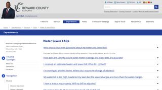 Water & Sewer FAQs - Howard County Government