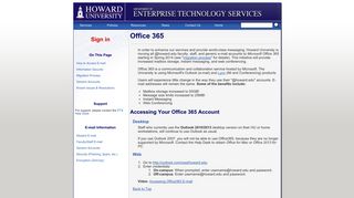 Office 365 - Enterprise Technology Services - Howard University