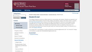 Howard Community College - Student E-mail