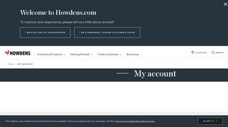 My account | Howdens Joinery