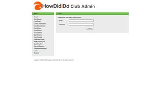 HowDidiDo Club Admin - Login