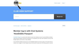 Member log-in with Club Systems 'HowDidiDo Passport' – CLUB View ...