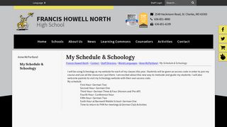 My Schedule & Schoology - Francis Howell North