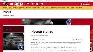 Howse signed - NHL.com