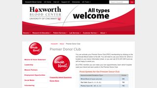 Premier Donor Club, University of Cincinnati - Hoxworth Blood Center