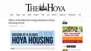 Office of Residential Living Introduces Hoya Housing Portal - The Hoya
