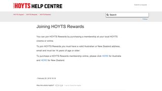 Joining HOYTS Rewards – HOYTS Support