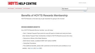 Benefits of HOYTS Rewards Membership – HOYTS Support