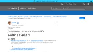 ArcSight support and warranty information - Micro Focus Community