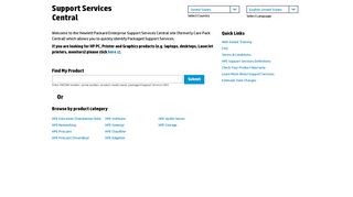 Hewlett Packard Enterprise Support Services Central - HPE