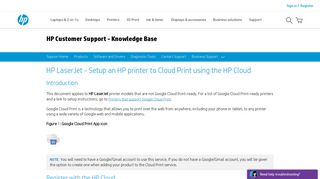 HP LaserJet - Setup an HP printer to Cloud Print using the HP Cloud ...