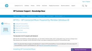 HP PCs - HP Connected Music Powered by Meridian (Windows 8 ...