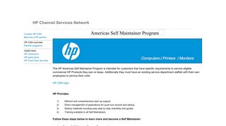 Self Maintainer - HP Channel Services Network - HP.com