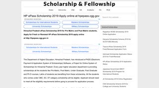 HP ePass Scholarship 2019 Apply online at hpepass.cgg.gov