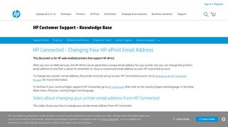 HP Connected - Changing Your HP ePrint Email Address - HP Support