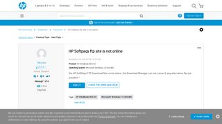 HP Softpaqs ftp site is not online - HP Support Community - 6613172