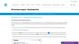 HP Instant Ink - Viewing Your Page Count | HP® Customer Support