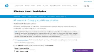 HP Instant Ink - Changing Your HP Instant Ink Plan | HP® Customer ...