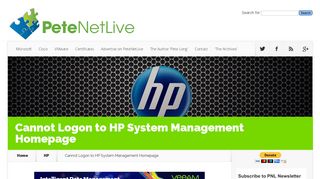 PeteNetLive - KB0000580 - Cannot Logon to HP System Management ...