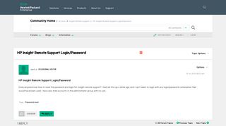 HP Insight Remote Support Login/Password - Hewlett Packard ...