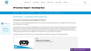 HP Printers - Enrolling in HP Instant Ink | HP® Customer Support