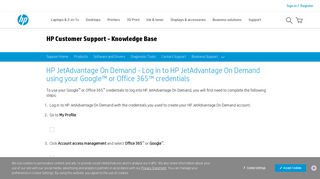 HP JetAdvantage On Demand - Log in to HP ... - HP Support
