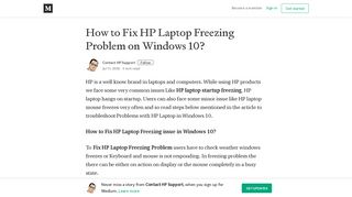 How to Fix HP Laptop Freezing Problem on Windows 10? - Medium