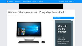 Windows 10 update causes HP login lag, here's the fix - MSPoweruser