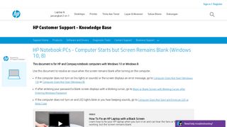 HP Notebook PCs - Computer Starts but Screen Remains Blank ...