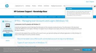 HP PCs - Managing User Accounts and Logins (Windows 10) | HP ...