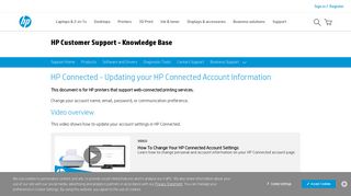HP Connected - Updating your HP Connected Account Information ...