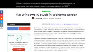Fix: Windows 10 stuck in Welcome Screen - Appuals