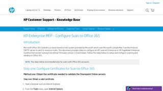 HP Enterprise MFP - Configure Scan to Office 365 | HP® Customer ...