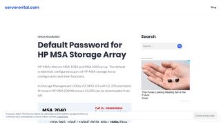 Default Password for HP MSA Storage Array – serverental.com