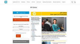 HP Supplier Portal - AP Online - HP.com