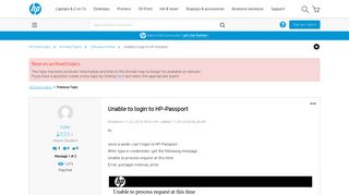 Unable to login to HP-Passport - HP Support Community - 5859308