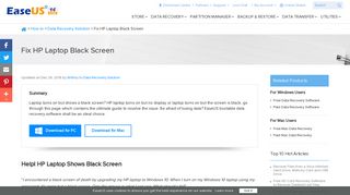 Fix HP Laptop Black Screen - EaseUS
