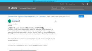 Unable to open browser to view log in HP PPM - Micro Focus ...